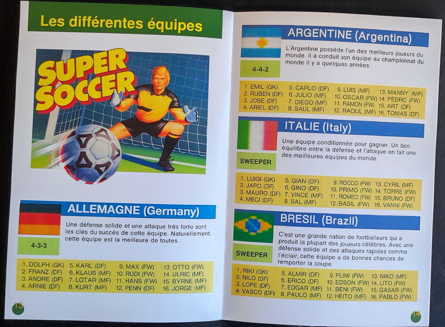 Notice Super Soccer - SNES - Français -