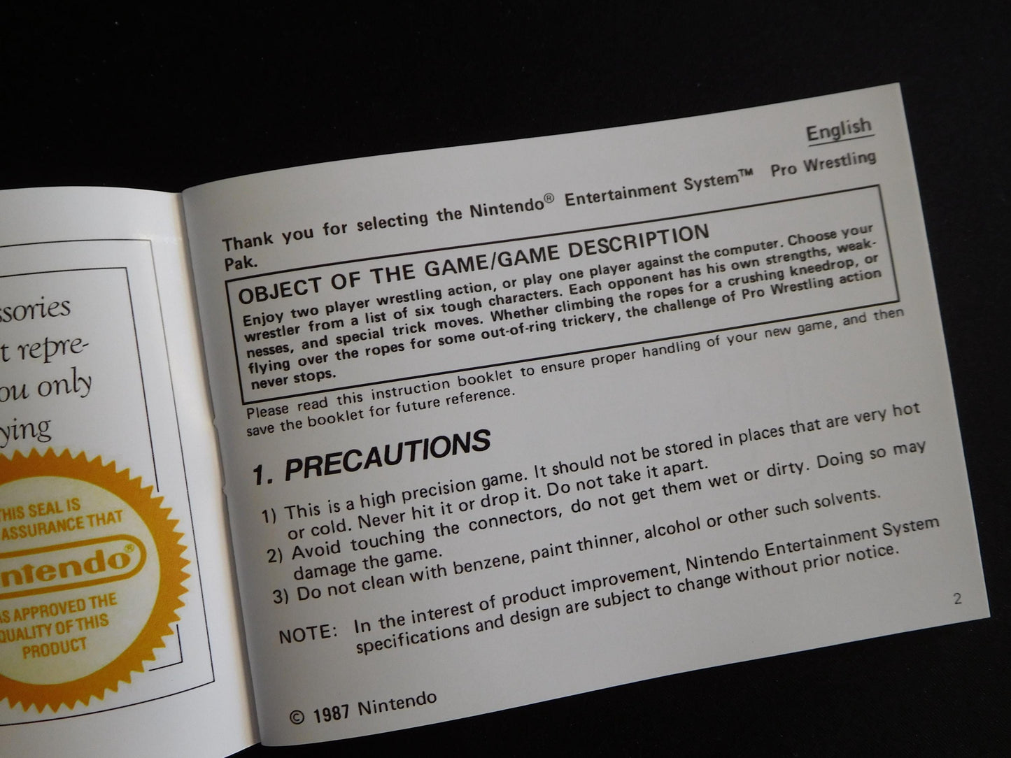 Notice Pro Wrestling - ASD - NES - Français/Anglais -