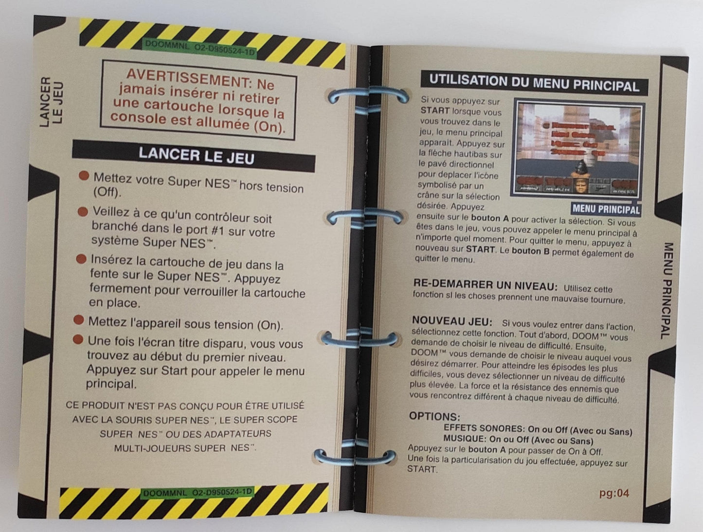 Notice Doom - SNES - Français -