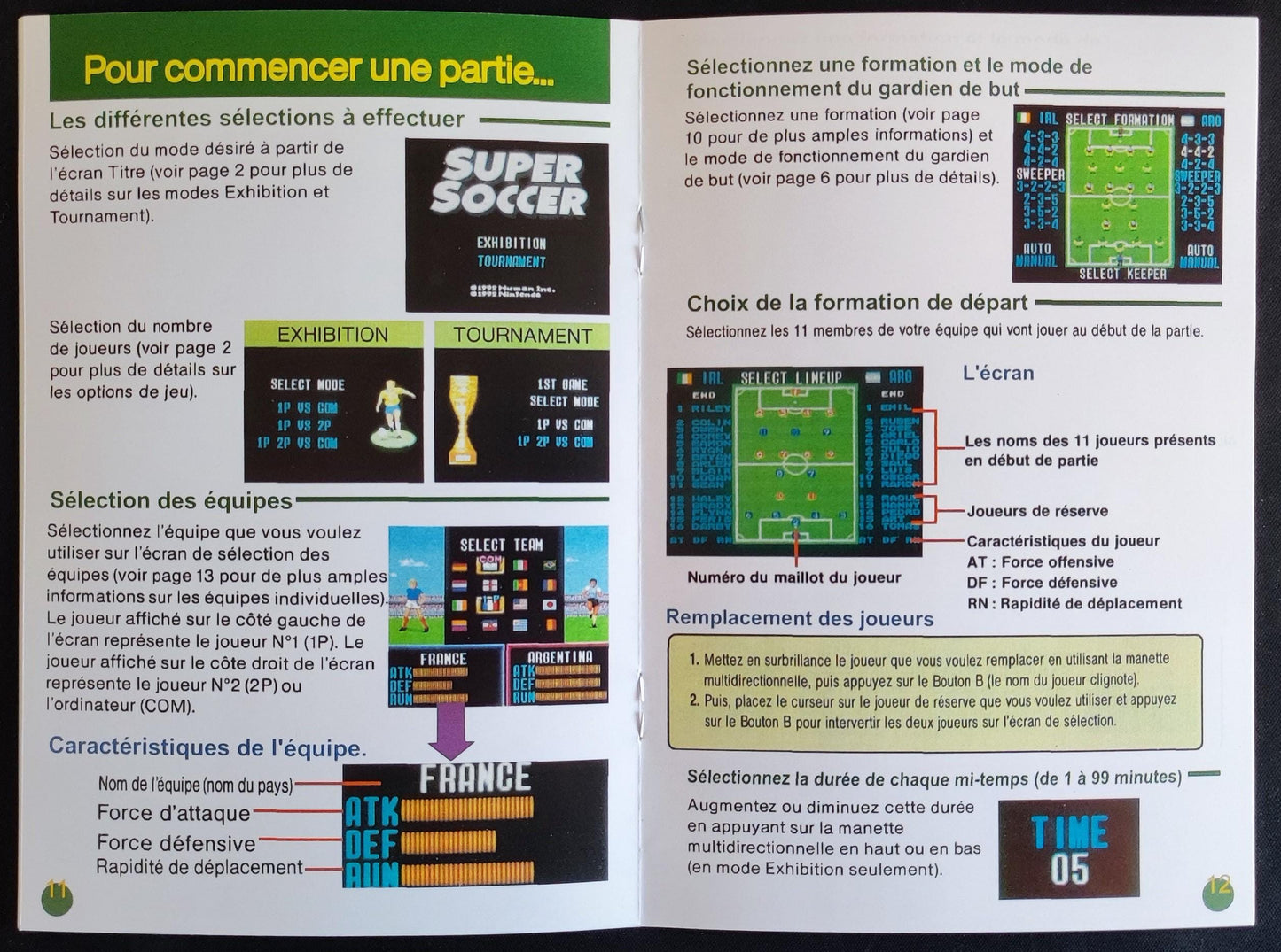 Notice Super Soccer - SNES - Français -