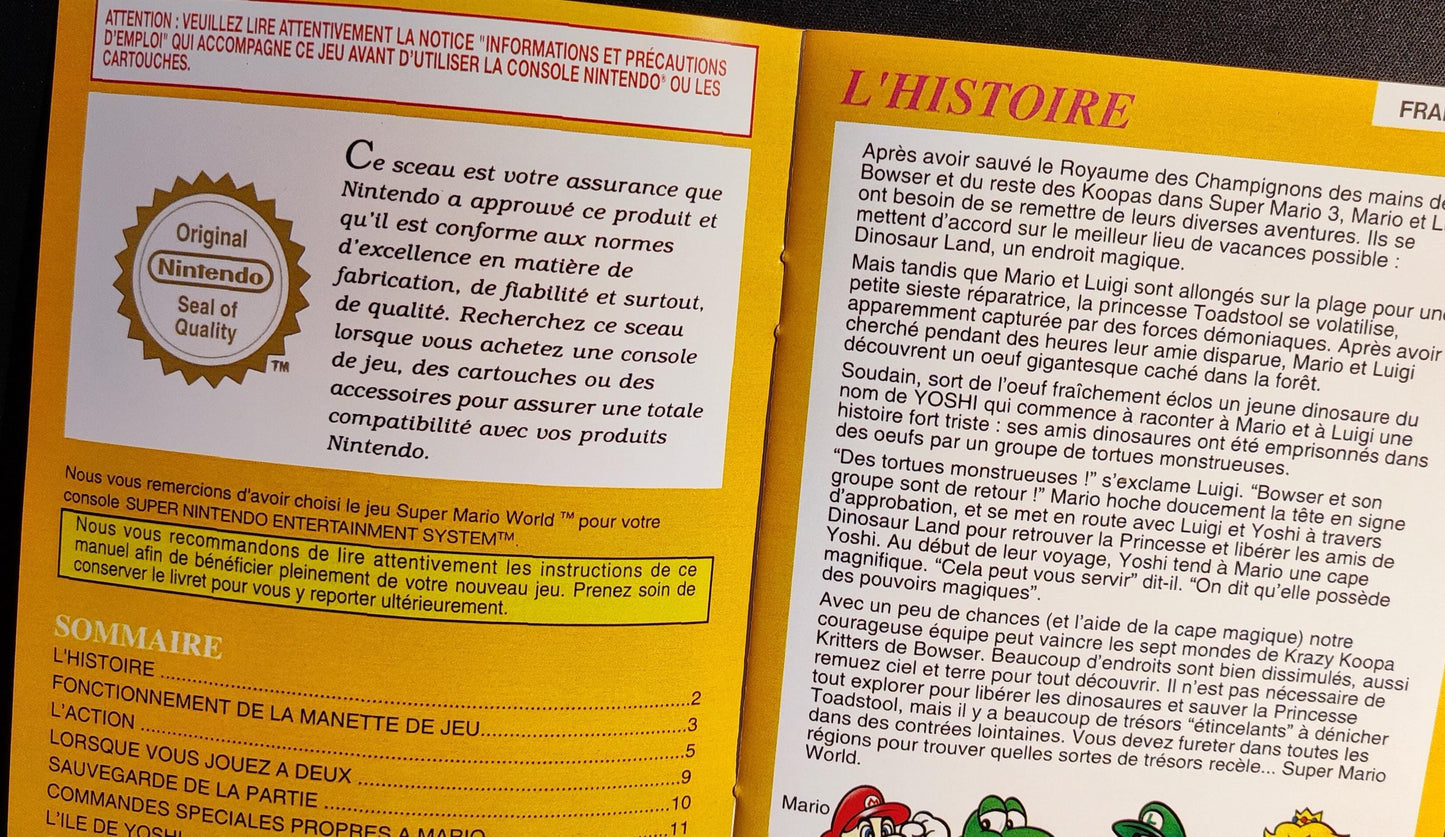 Notice Super Mario World  - SNES - Français -