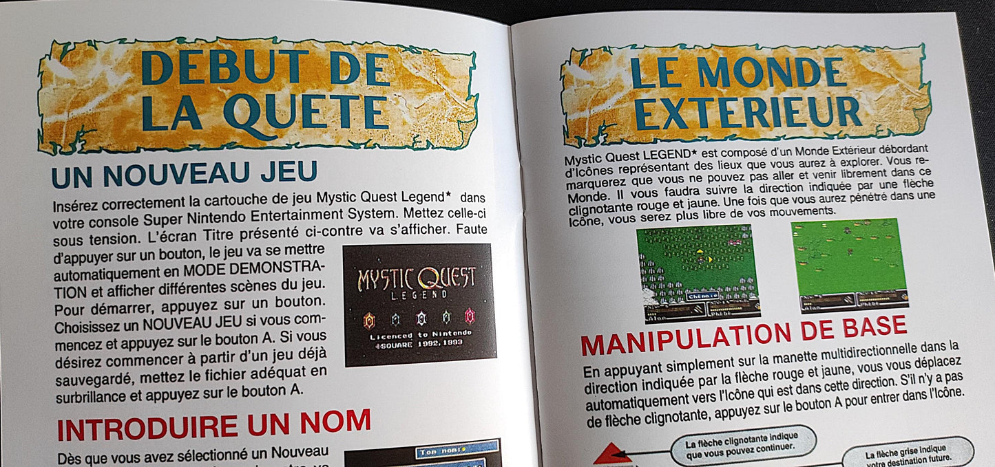 Notice Mystic Quest Legend - SNES - Français -