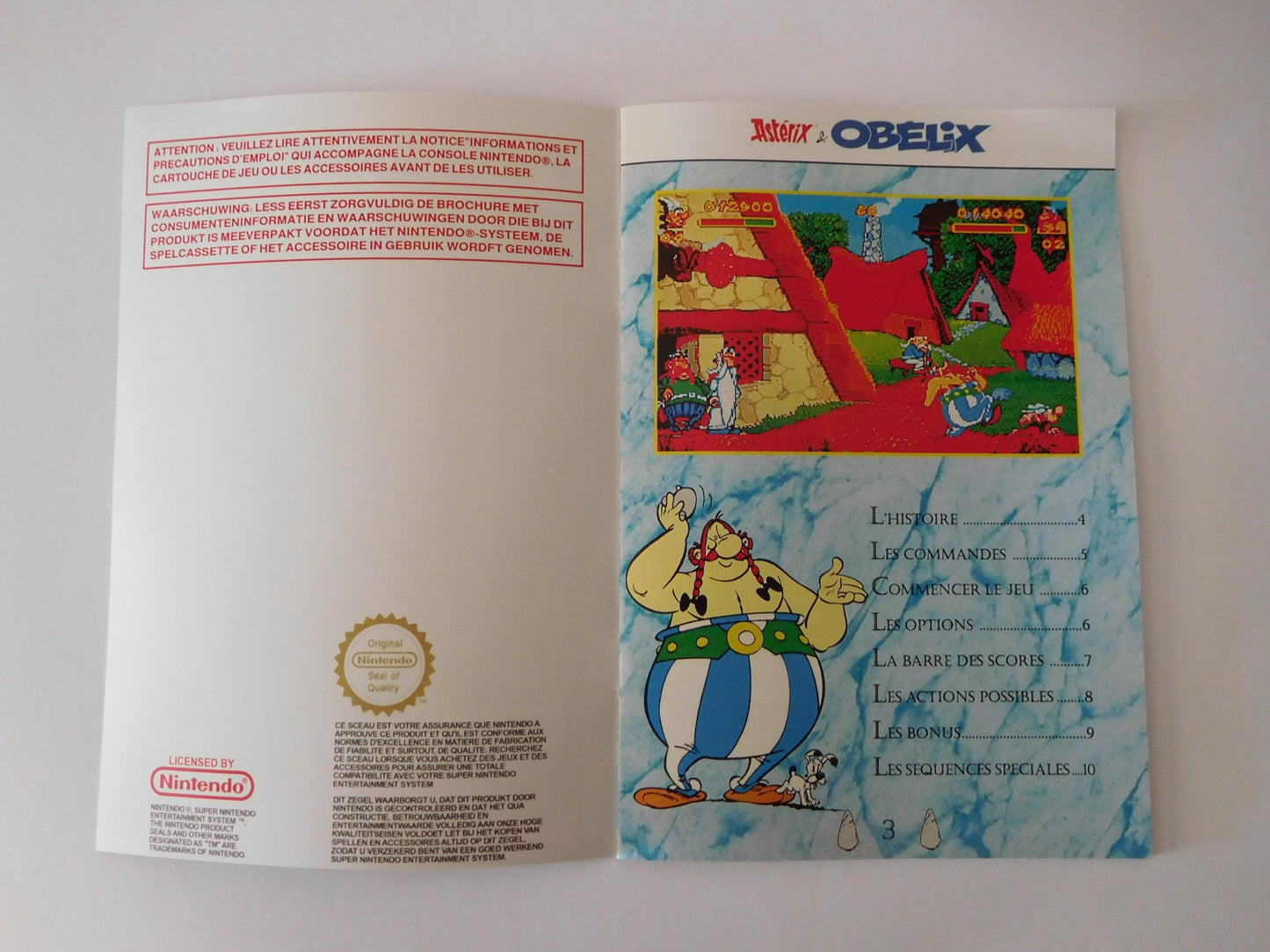 Notice Astérix & Obélix - SNES - Français -