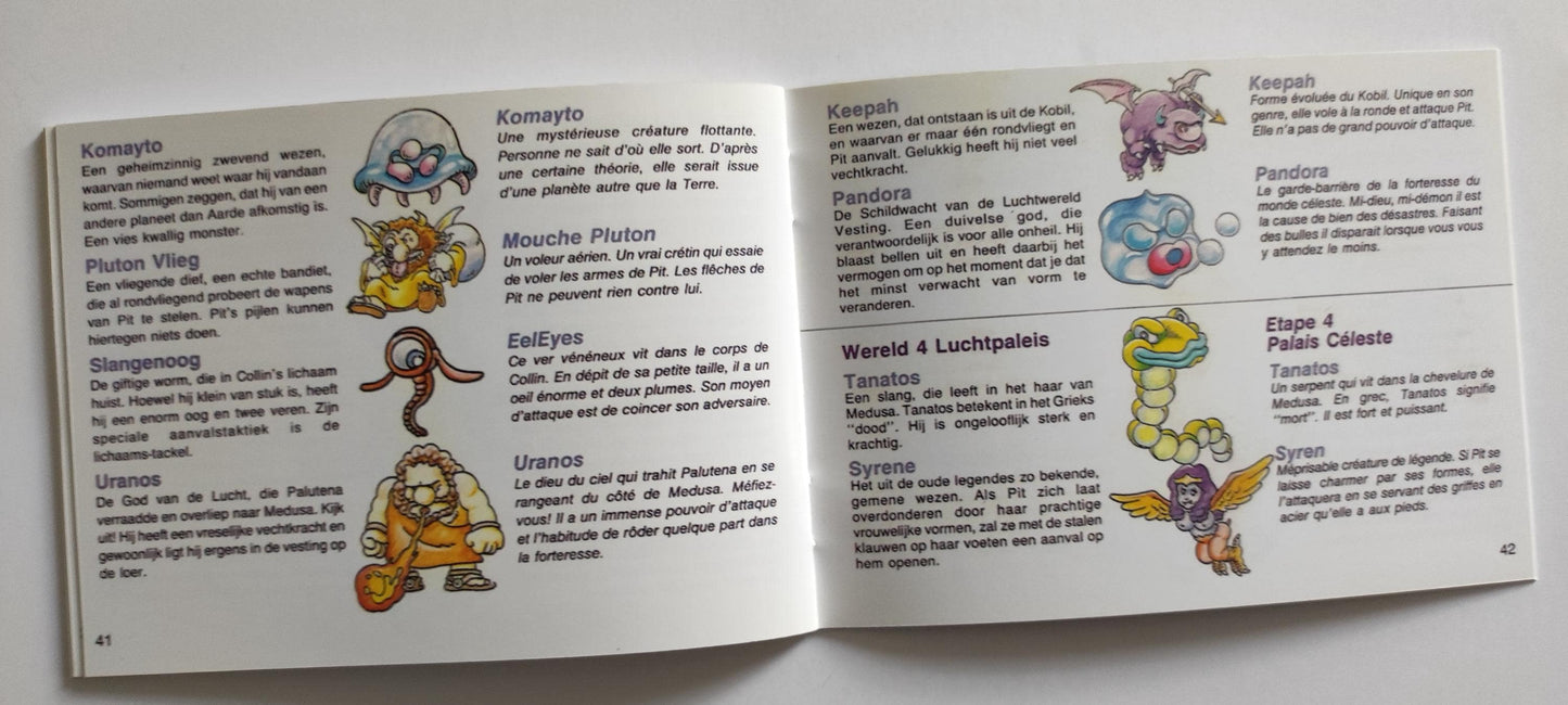 Notice Kid Icarus - NES - Français / Néerlandais -