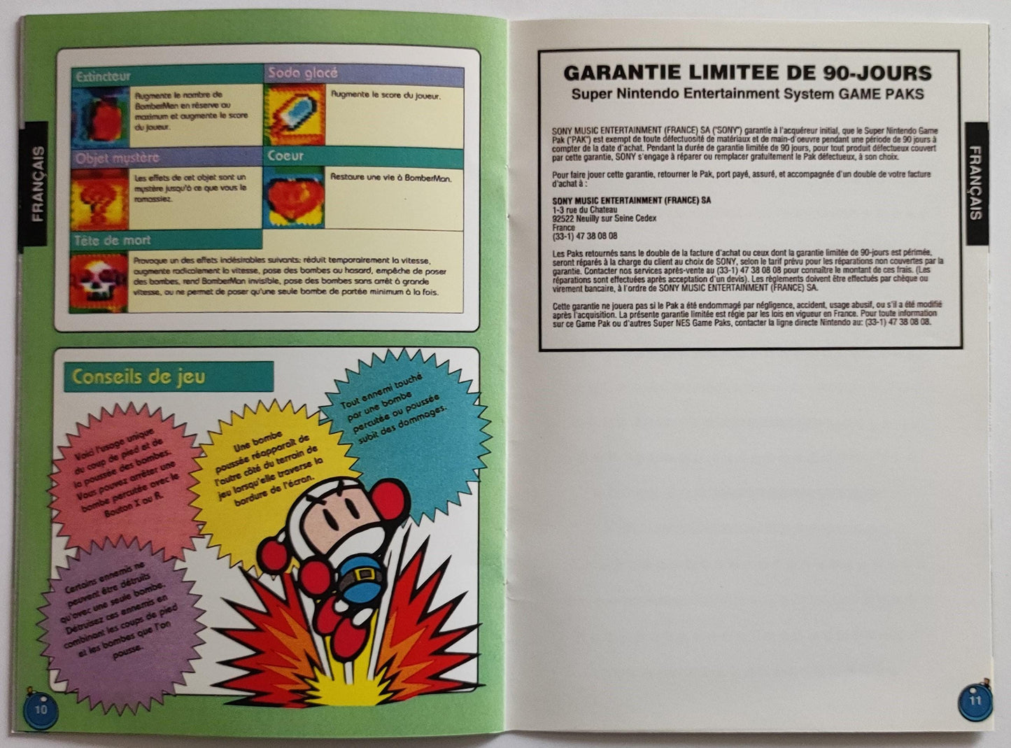 Notice Super Bomberman SNES - Français -