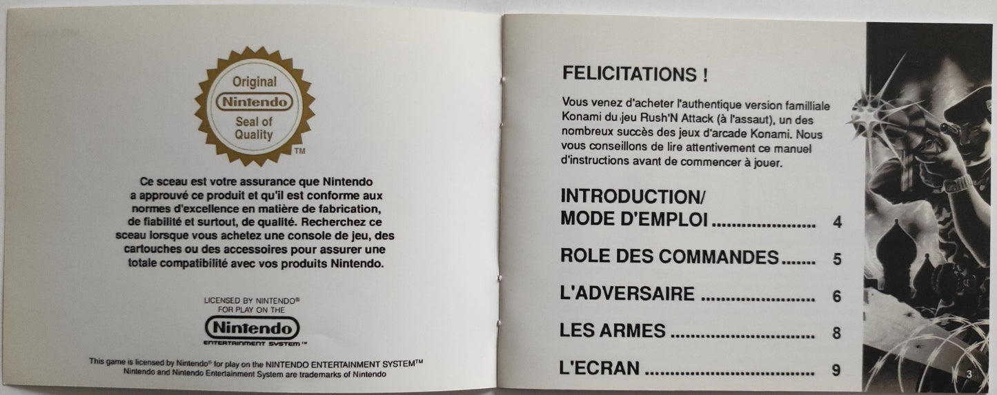 Notice Rush'n Attack NES - Français -
