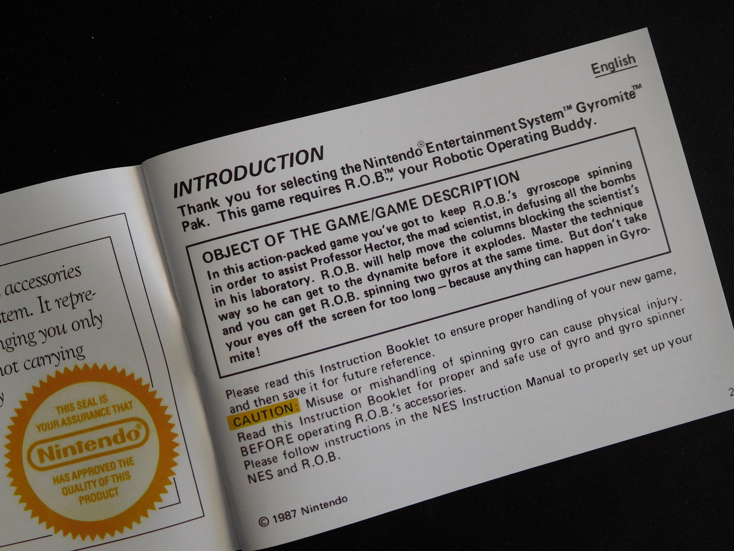 Notice Gyromite - ASD - NES - Français/Anglais -