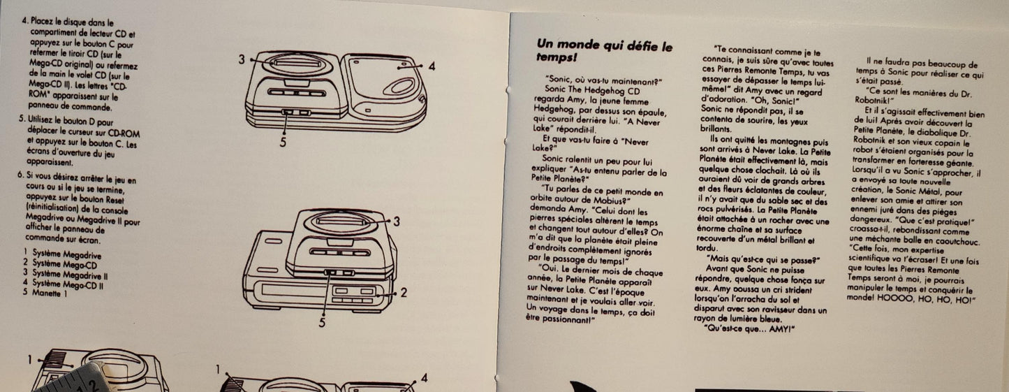Notice Sonic Sega MegaCD - Français -