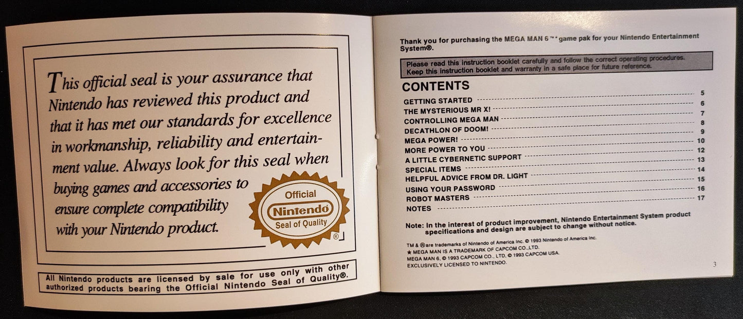 Notice Megaman 6 - NES - Anglais -