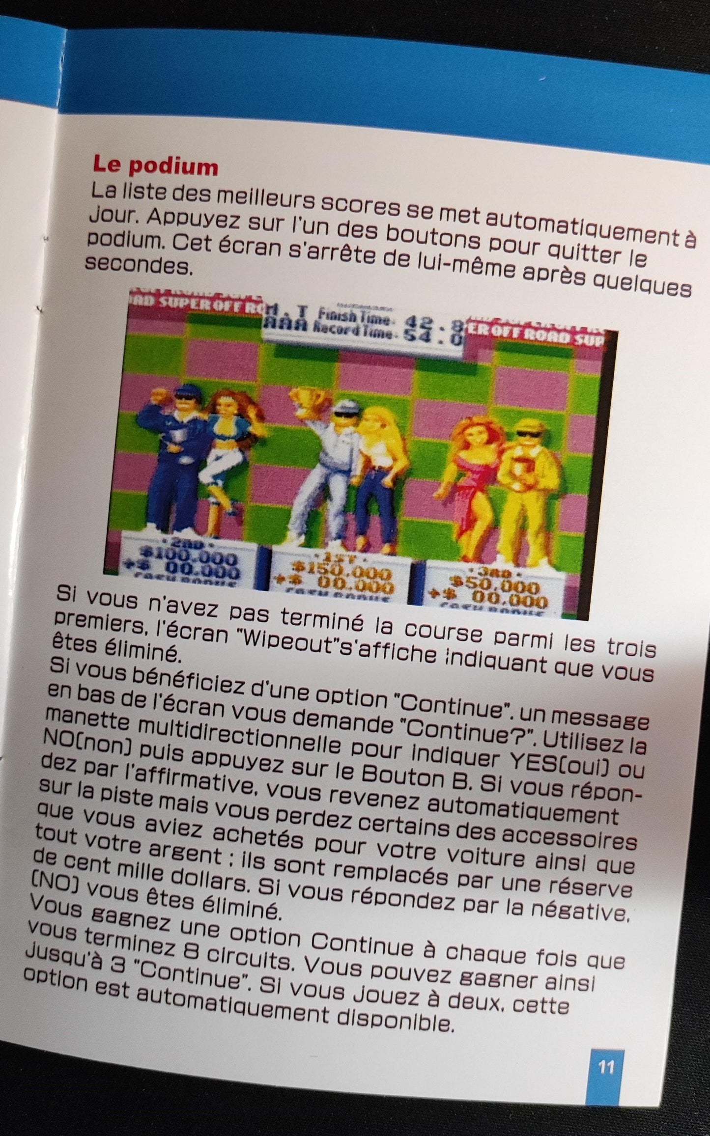 Notice Super Off Road - SNES - Français -