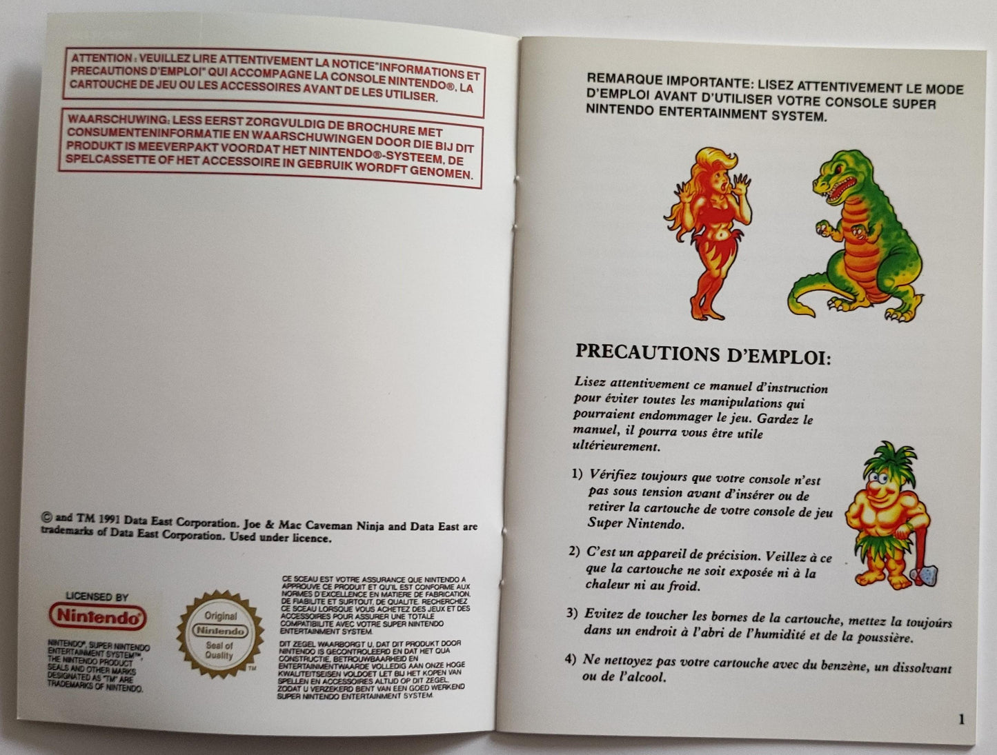 Notice Joe and Mac: Caveman Ninja SNES - Français -