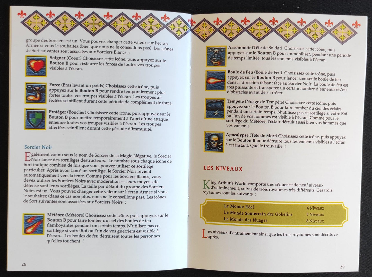 Notice King Arthur's World - SNES - Français -