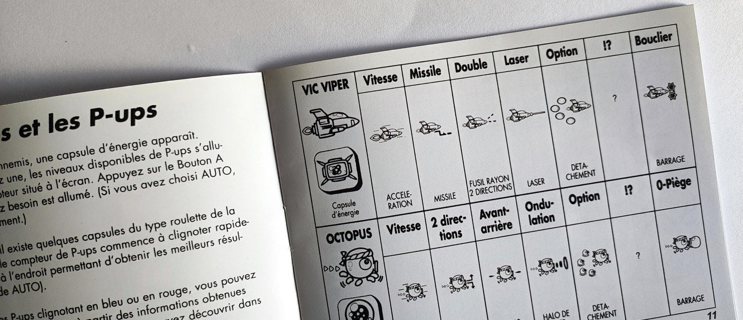 Notice Parodius NES - Français -