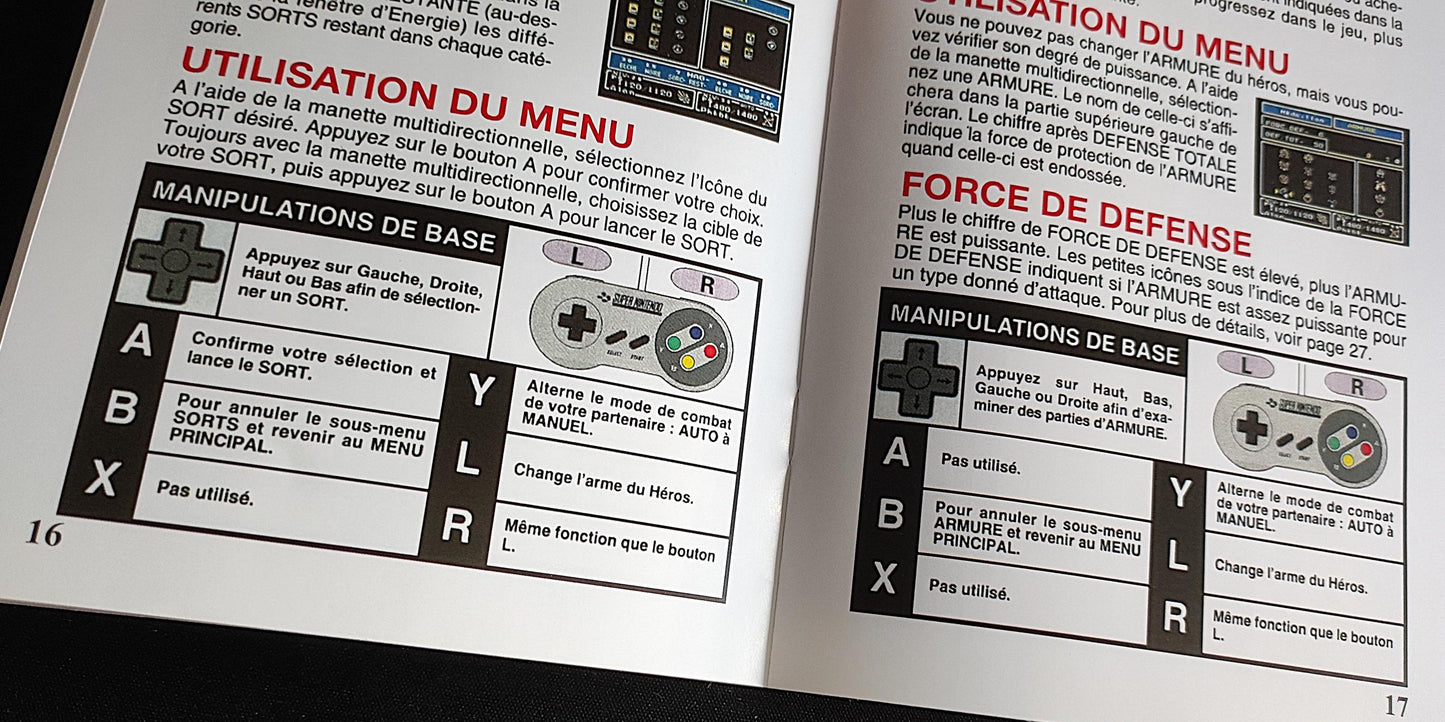 Notice Mystic Quest Legend - SNES - Français -