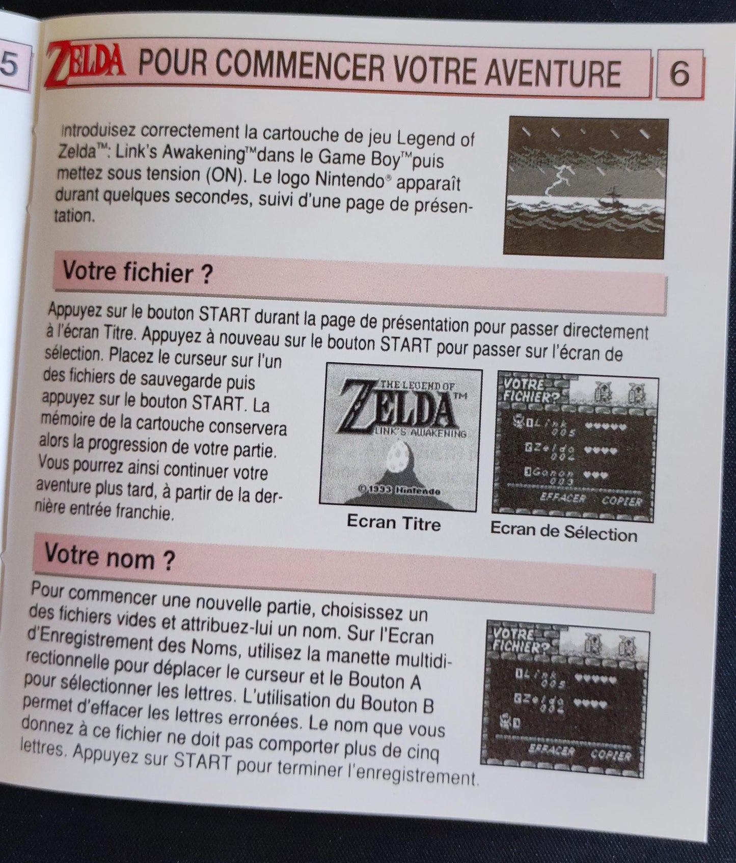 Notice The Legend of Zelda: Link's Awakening - Game Boy - Français -