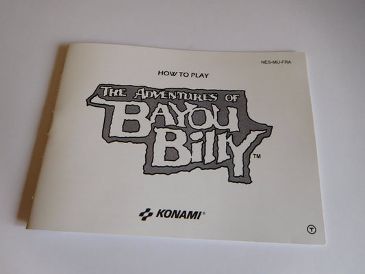 Notice The Adventures of Bayou Billy NES - Français -