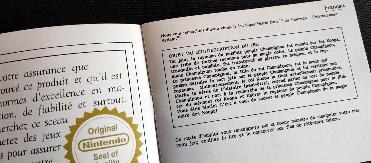 Notice Super Mario Bros. - NES - Français -