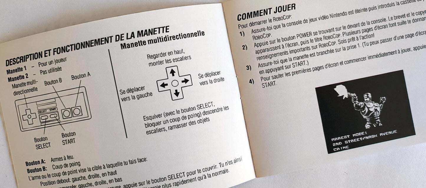 Notice RoboCop NES - Français -