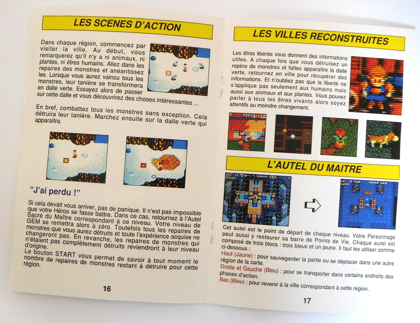 Notice Soul Blazer SNES - Français -