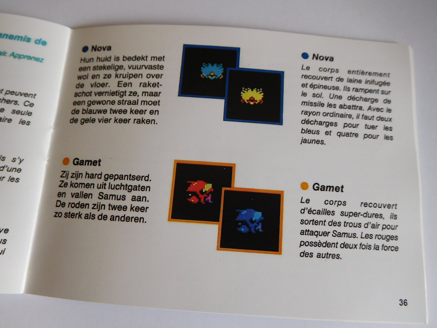 Notice Metroid - NES - Français / Néerlandais -