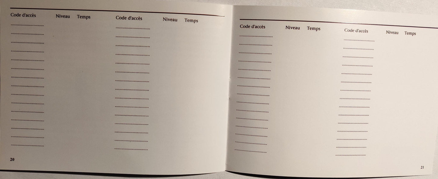 Notice Prince of Persia - NES - Français -