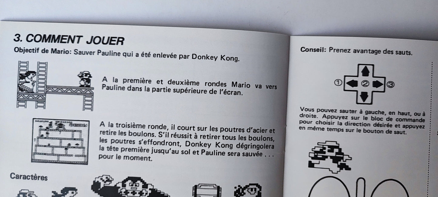Notice Donkey Kong- ASD - NES - Français/Anglais -